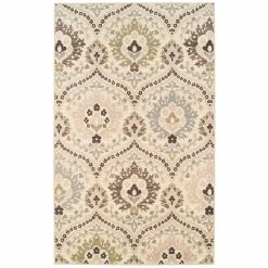 Superior Traditional Oriental Floral Damask Polypropylene Indoor Area Rug or Runner