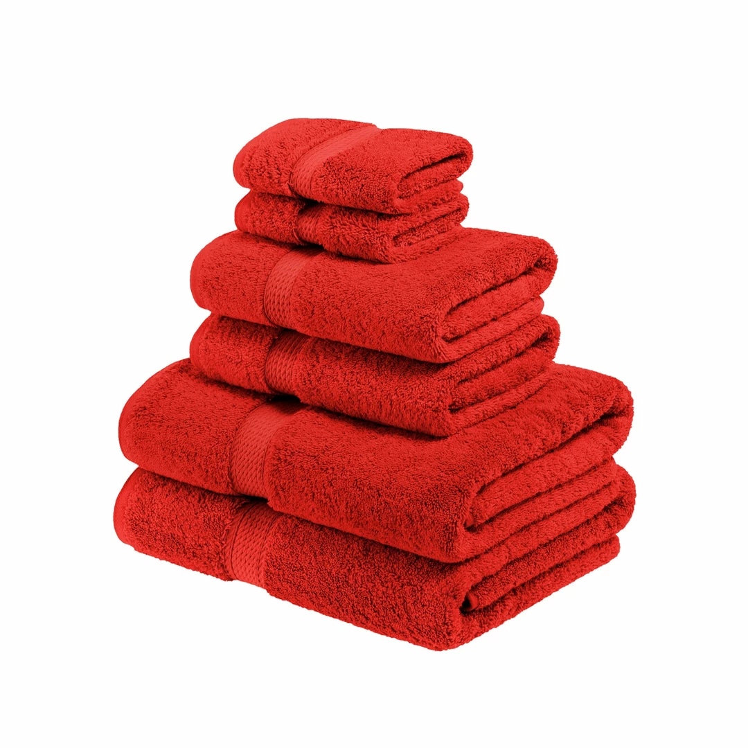 Superior Solid Egyptian Cotton 6-Piece Towel Set 1 Superior Solid Egyptian Cotton 6-Piece Towel Set