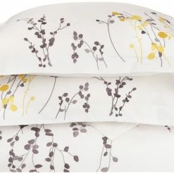 Superior Modern Floral Embroidered Cotton Duvet Cover and Pillow Sham Set