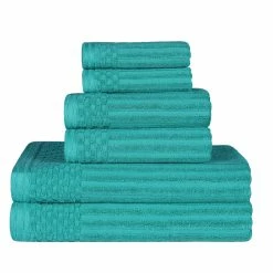 Superior Soho Cotton Textured Ribbed Checker Border Absorbent 6-Piece Towel Set -Cheap Superior Store b650bcfffe21436a948eeb32078353a3 1080x