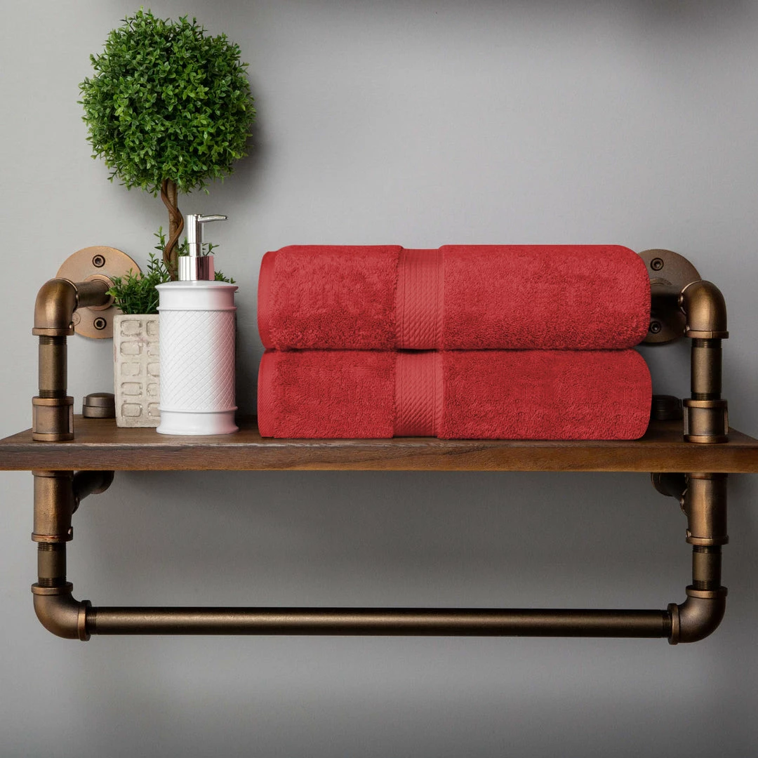 Superior Solid Egyptian Cotton 2-Piece Bath Towel Set 2 Superior Solid Egyptian Cotton 2-Piece Bath Towel Set - Image 2