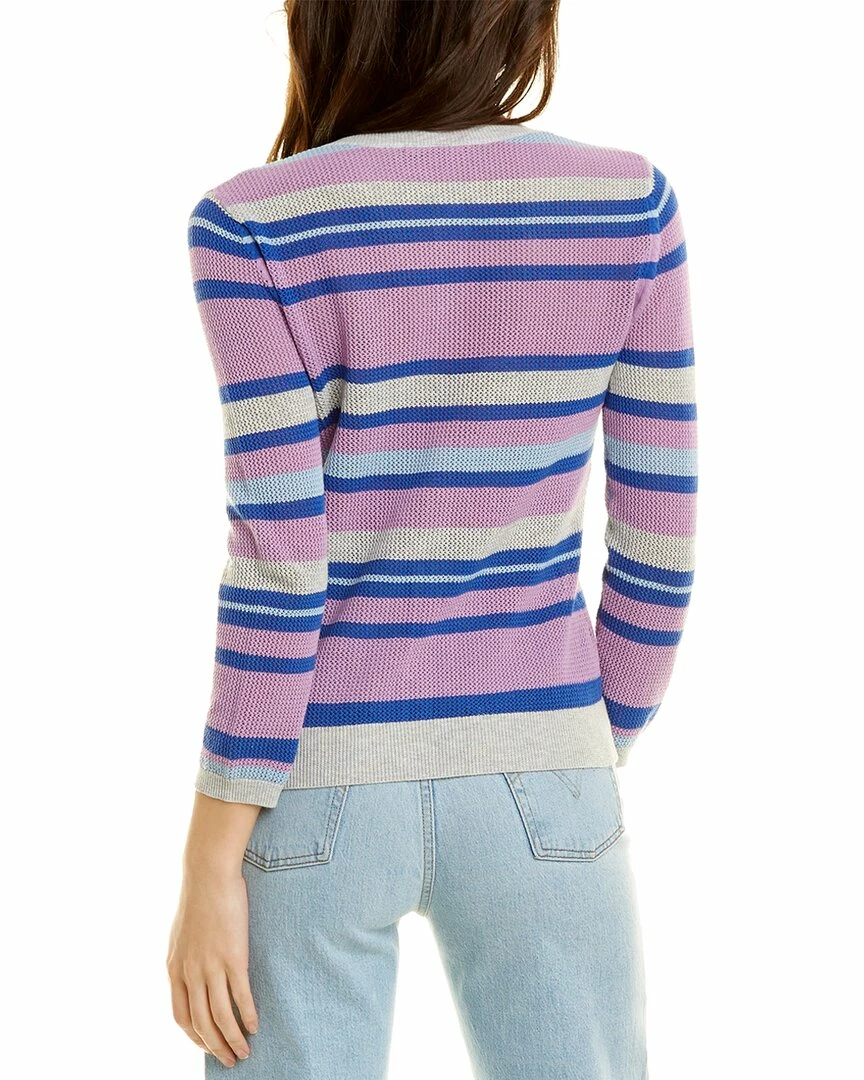 Kier + J women KIER+J Striped Mesh Cardigan 2 Kier + J women KIER+J Striped Mesh Cardigan - Image 2