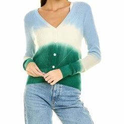 women Kier + J Dip Dye Cashmere Cardigan
