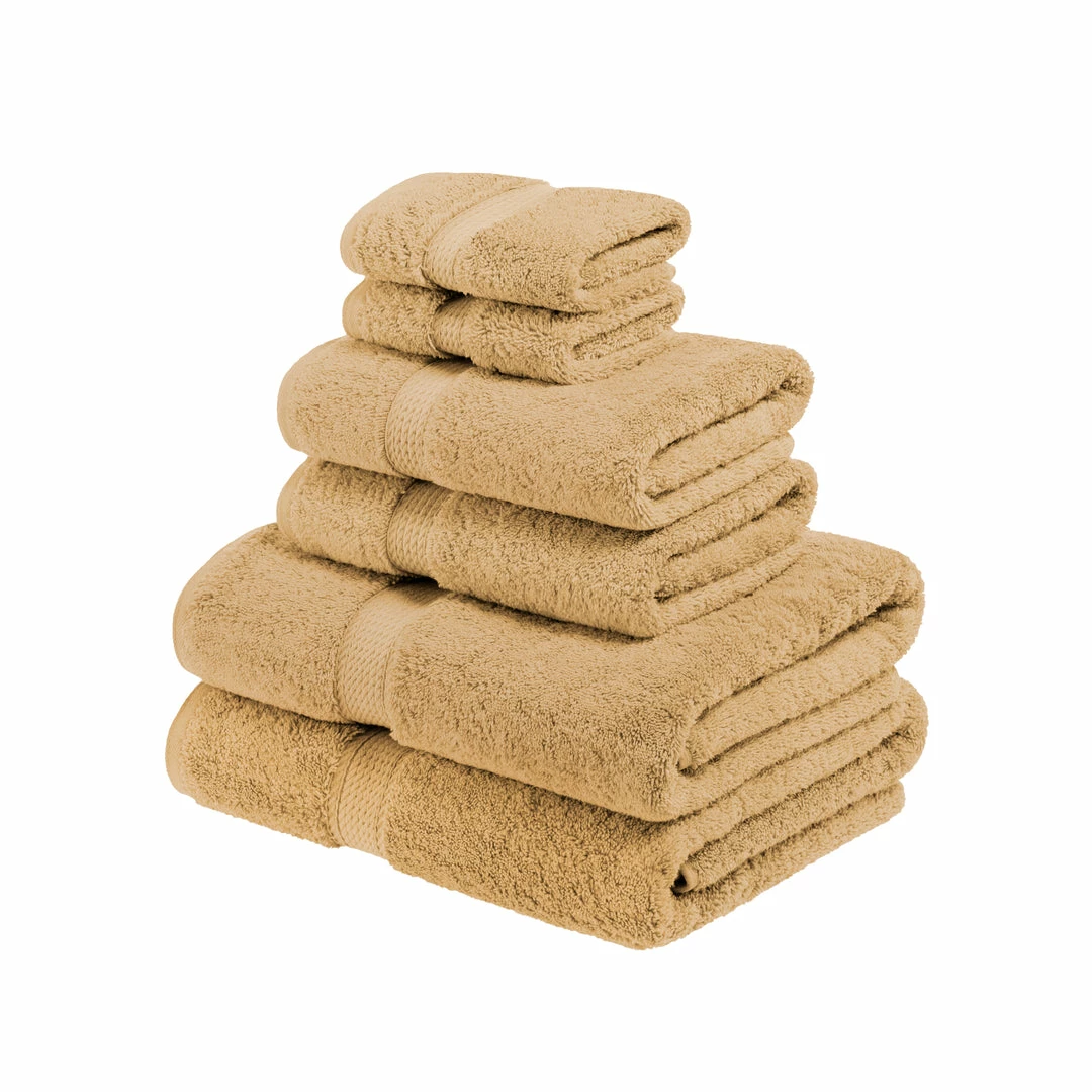 Superior Solid Egyptian Cotton 6-Piece Towel Set 6 Superior Solid Egyptian Cotton 6-Piece Towel Set - Image 6