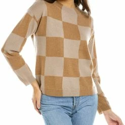 women Kier + J Square Print Cashmere Sweater