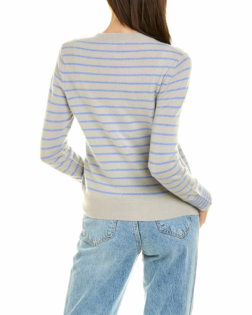 women Kier + J Striped Cashmere Cardigan 2 women Kier + J Striped Cashmere Cardigan - Image 2