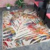 Superior Modern Abstract Botanical Leaves Polypropylene Indoor/Outdoor Area Rug