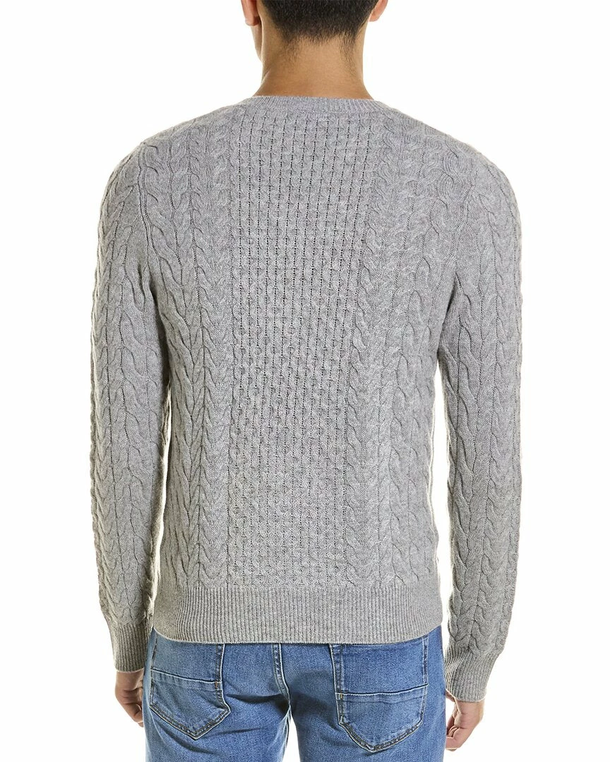 men Kier + J Fisherman Cable Wool & Cashmere-Blend Crewneck Sweater 2 men Kier + J Fisherman Cable Wool & Cashmere-Blend Crewneck Sweater - Image 2