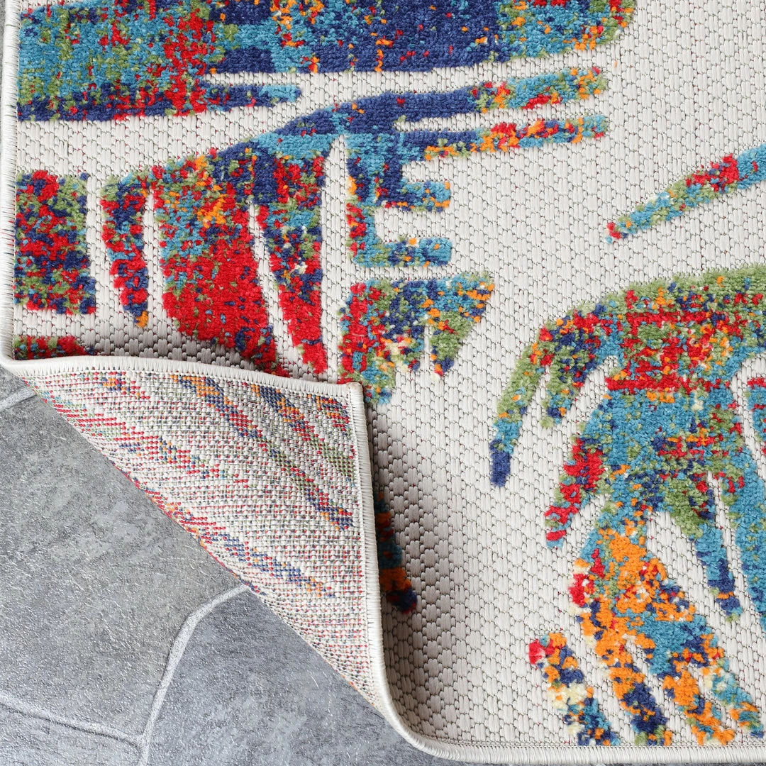 Superior Modern Abstract Botanical Leaves Polypropylene Indoor/Outdoor Area Rug 4 Superior Modern Abstract Botanical Leaves Polypropylene Indoor/Outdoor Area Rug - Image 4