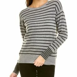 women Kier + J Striped Cashmere Sweater