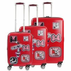 Ful Disney Minnie Mouse Travel Patch 3 pc Luggage Set, Red