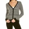 women Kier + J Striped Cashmere Cardigan