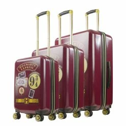 WB Harry Potter Ful Hogwart Express Hardside Printed Abs 3PC Luggage Set Burgundy