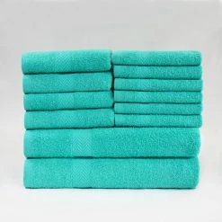 Superior Absorbent Eco-Friendly Cotton Assorted 12-Piece Towel Set