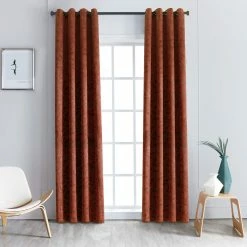 Superior Nature Leaves Thermal Insulated Blackout Curtain Panel Set with Grommet Topper