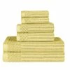 Superior Soho Cotton Textured Ribbed Checker Border Absorbent 6-Piece Towel Set